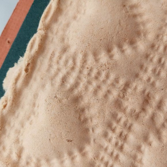 Heart Quilt Block Style Paper Cast Art Embossed Pressed Handmade Decor 1980s - Picture 8 of 8